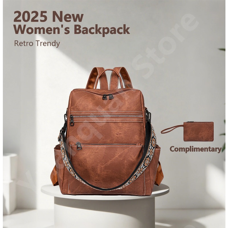 Travel Backpack Anti Theft - 2026 New Women's PU Leather Waterproof
